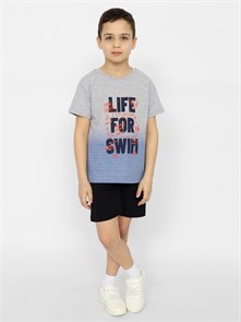 CSKB 63551-11-370 Футболка для мальчика (Св.серый меланж (098)-56) 558711