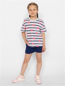 CWKG 63404-11 Футболка для девочки (Св.серый меланж (122)-64) 570536