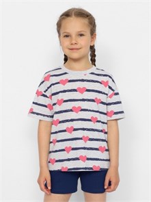 CWKG 63404-11 Футболка для девочки (Св.серый меланж (128)-64) 570537