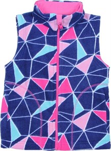 #CWK 61973 Жилет для девочки т.синий (фигуры) (110)-60 ВГ флис 380318
