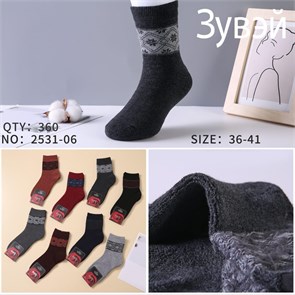 Носки жен.№2531-6 Зима "ZuWei" махра 12шт/уп 96019