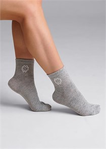 ЭЙС Носки жен.Д153 укор хл+эл (23-меланж серый) 97057