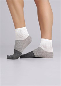 ЭЙС Носки жен.Д152 укор хл+эл (25-т.серый/меланж серый) 97065