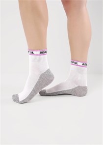 CLE Носки жен.Д5547 витаминка хл+эл (23-белый/т.розовый) 97097