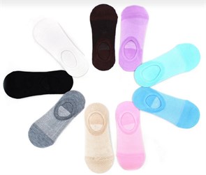 ННЖ14 Носки невидимые женские  "Hobby Line"/12/ х/б, однотонные, сеточка (голубой, 36-40) 97236