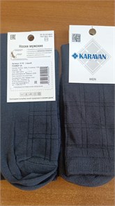 Носки м., клетка (арт. К15), т.серые, размер 27 97293