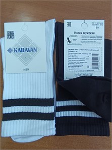 Носки м. спорт (арт. ВРС) черный с белой полоской, размер 27 97299