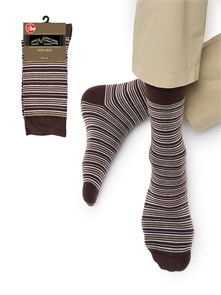 Носки м. STYLE 503 (39-41-Marrone) всесезон. в полоску Oms 97783