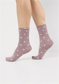 CLE Носки жен.Д2501 fashion база хл+эл (23-т.бежевый) 97845