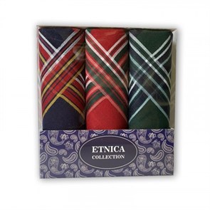 Подарочный набор мужских носовых платков "ETNICA COLLECTION (3шт), х/б, Пд71-7 Пд71-7