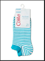 Носки жен. ACTIVE 15С-46СП 073 (25-белый-бирюза) хлопковые ультракороткие 277852 - фото 114175