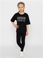 CWJG 63617-22 Футболка для девочки (Черный (146)-76) 567214 - фото 115334