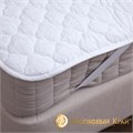 Наматрасник непромокаемый СТЕГАНОЕ полотно на рез. по углам 200*200 Хлопковый край 69125 - фото 79227