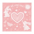 Полотенце детское Облачко МХ42 100/100 Зайки "we love you" Нежный пион/белый 96 74714 - фото 89271