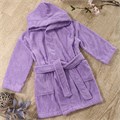 Халат подростковый махровый "Элит" с капюшоном, цвет: 805-Насыщ.сирень, р. 140/146 74004 - фото 94287
