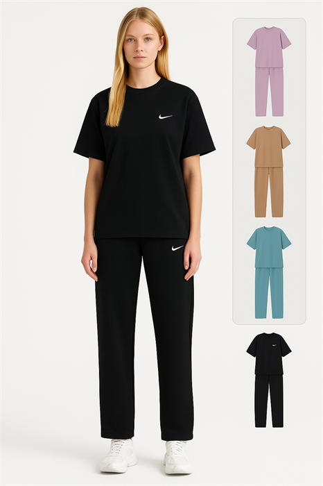 Костюм жен. р-ры L-5XL трикотажный бирюза, фиолет, корич, голубой, черн, зеленый арт. 2000 83059 - фото 100900