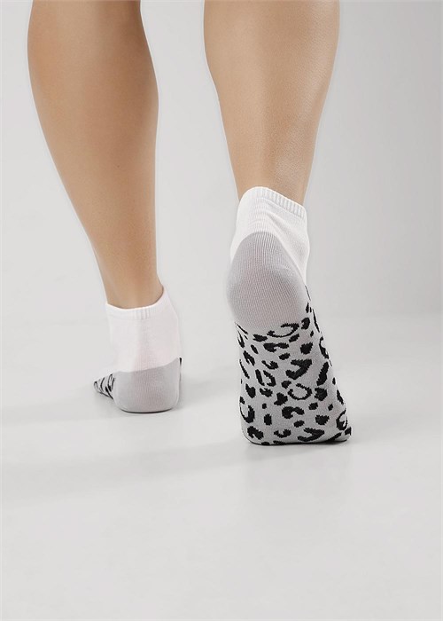 CLE Носки жен.Д5505 fashion база хл+эл (25-белый/св.серый) 83226 - фото 101235