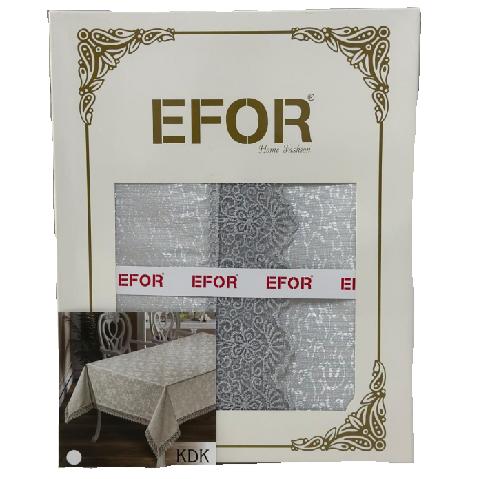 Скатерть "Efor Kdk Gri" 160x220 см., серый SK-143/04 - фото 102341