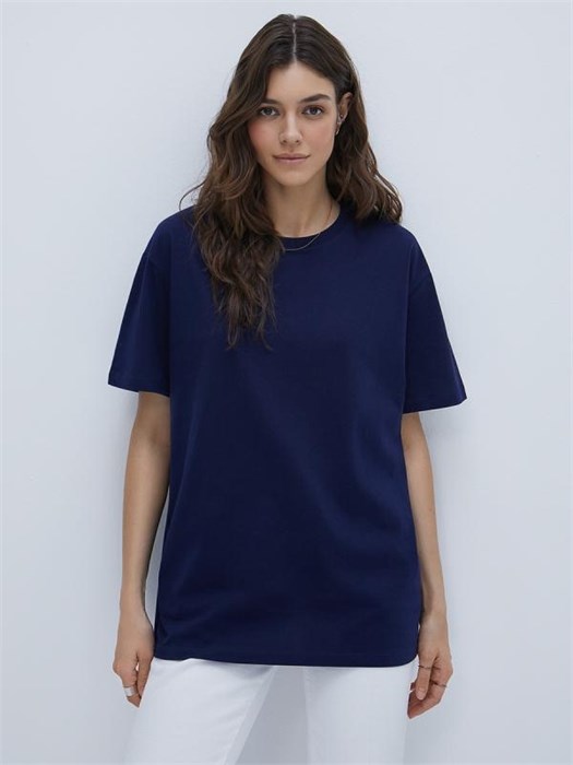 Футболка жен. OmT_D1301 (46/M-blu notte) Oversize COTTON 572348 - фото 95840