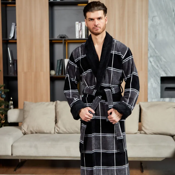 Халат махровый мужской с воротником "Мелек" 5XL, арт. К18 ХЦ-5XL-К18 - фото 98099