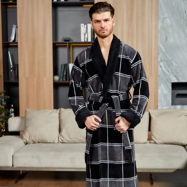 Халат махровый мужской с воротником "Мелек" 3XL, арт. К18 ХЦ-3XL-К18 - фото 98551