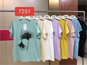 Футболка жен. Тюльпан №7251 голубой one size 82846
