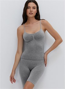 Майка "Топ" OmD 1211S Melange ( L/XL-Grigio Melange) на тонких рег. бретелях с вкладышами Oms 83631