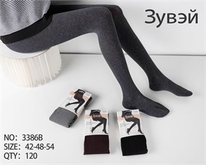 Колготки жен.№3386B Зима "Zuwei" (р.48-54) ассорти кашемир 10шт/уп 85102
