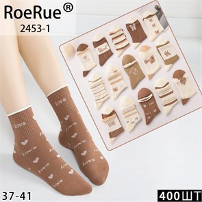 Носки жен.№2453-1 "Roe Rue" средние х/б 10шт/уп 81088