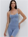 Майка "Топ" OmD 1211S Melange (  M/L-Jeans Melange) на тонких бретелях с вклад. Oms 82811 - фото 100545